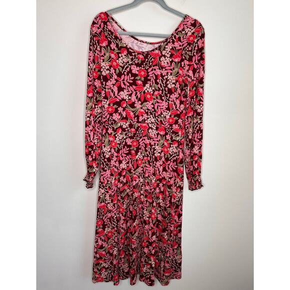 Draper James Patty Viney Floral Long Sleeve Midi Dress Women's Size S - Picture 8 of 9